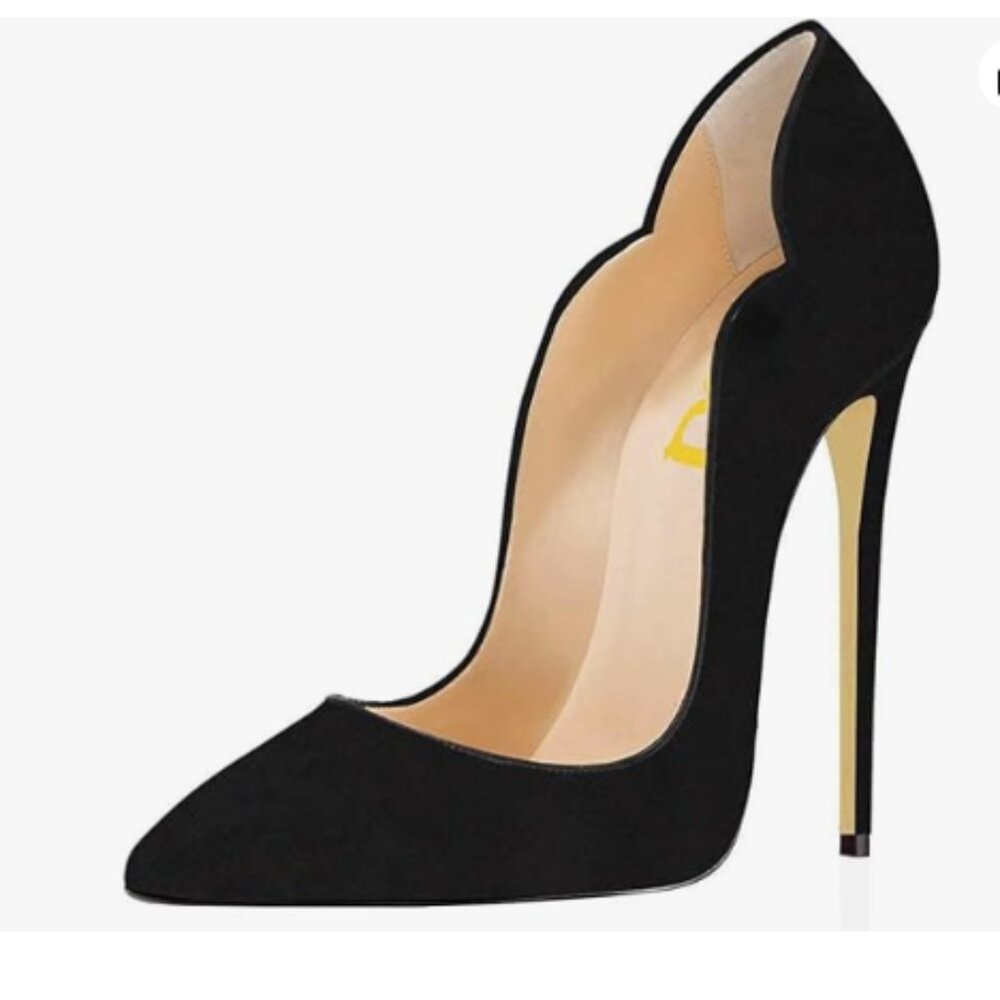 FSJ Women Classic Pointed Toe High Heels Sexy Stiletto Pumps Office Lady Black